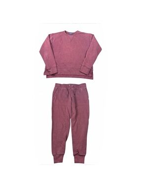Polo Ralph Lauren Burgundy Washed Crewneck & Sweatpants Set